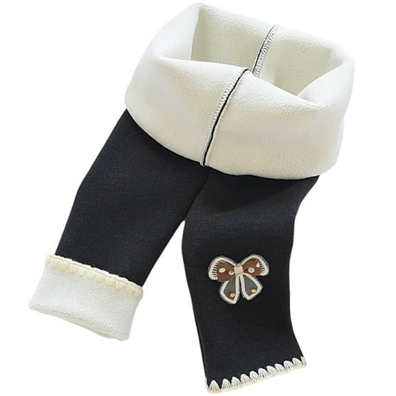 vdgthytj Toddler Girls Fleece Lined Leggings Thermal Thick Cute High Waist Winter Pants Kids Warm Tights
