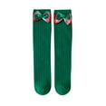 thumbnail image 1 of vdgthytj Toddler Girls Knee High Socks Cute Knit Ribbed Stockings with Bows Christmas Socks for Kids 3-12 Years, 1 of 3