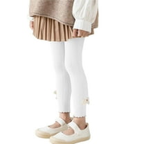 vdgthytj Toddler Girls Leggings Kids Cute Bow Lace High Waist Stretchy Tights Dance Under Dress Pants