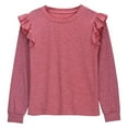 thumbnail image 1 of vdgthytj Toddler Girls Long Sleeve Shirts Kids Ruffle Crewneck Basic Tops Casual Solid Color Spring Fall Clothes Outfits, 1 of 4