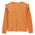 thumbnail image 1 of vdgthytj Toddler Girls Long Sleeve Shirts Kids Ruffle Crewneck Basic Tops Casual Solid Color Spring Fall Clothes Outfits, 1 of 7