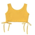 thumbnail image 1 of vdgthytj Toddler Girls Summer Clothes Sleeveless Crewneck Cropped Tank Tops Side Drawstring Solid Color Kids T Shirts, 1 of 6