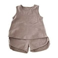 thumbnail image 1 of vdgthytj Toddler Infant Boy Girls Summer Outfits Crewneck Sleeveless Tank Tops and Shorts Sets Baby Clothes, 1 of 2