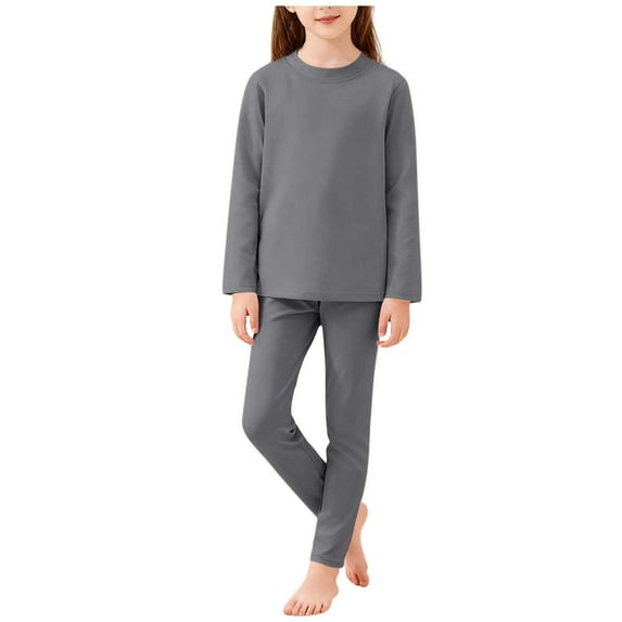 vdgthytj Toddler Kids Thermal Underwear Set Winter Long Sleeve Top and Bottom Long Johns Warm Base Layer Sleepwear