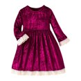 thumbnail image 1 of vdgthytj Toddler Velvet Dress Girls Fall Winter Ruffle Long Sleeve Lace Trim Holiday Party Dresses Christmas Clothes, 1 of 3