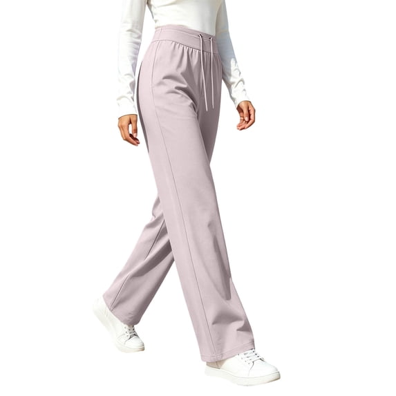 vdgthytj Track Pants Women Drawstring High Waist Straight Leg Lightweight Quick Dry Fall Athletic Pants(Medium,Pink)