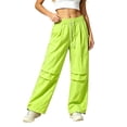 thumbnail image 1 of vdgthytj Track Pants Women Lightweight Quick Dry Straight Leg Elastic Drawstring Waist Pleated Solid Running Athletic Trousers with Pockets(Large,Green), 1 of 6