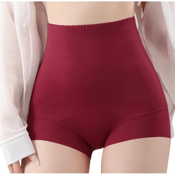 vdgthytj Underwear Women High Waist Belly Control Butt Lifting Breathable Boyshort Seamless Stretchy No Show Panties(X-Large,Red)