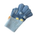 thumbnail image 1 of vdgthytj Unisex Kids Gloves Cute Print Color Block Soft Warm Handwear for Fall Winter Daily Outdoor Activities(One Size,Blue), 1 of 4