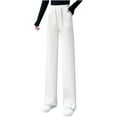 thumbnail image 1 of vdgthytj Women Straight Leg Sweatpant Fleece Lined High Waisted Drawstring Plus Size Trousers Joggers Pant with Pockets, 1 of 7