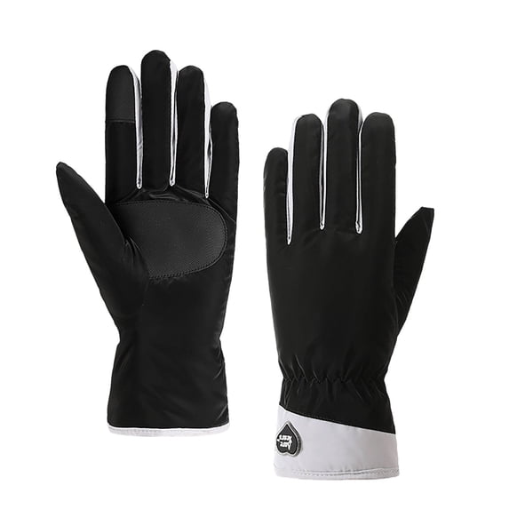 vdgthytj Women Waterproof Gloves Touch Screen Fleece Lined Warm Winter Cold Weather Outdoor Cycling Handwear(One Size,Black)