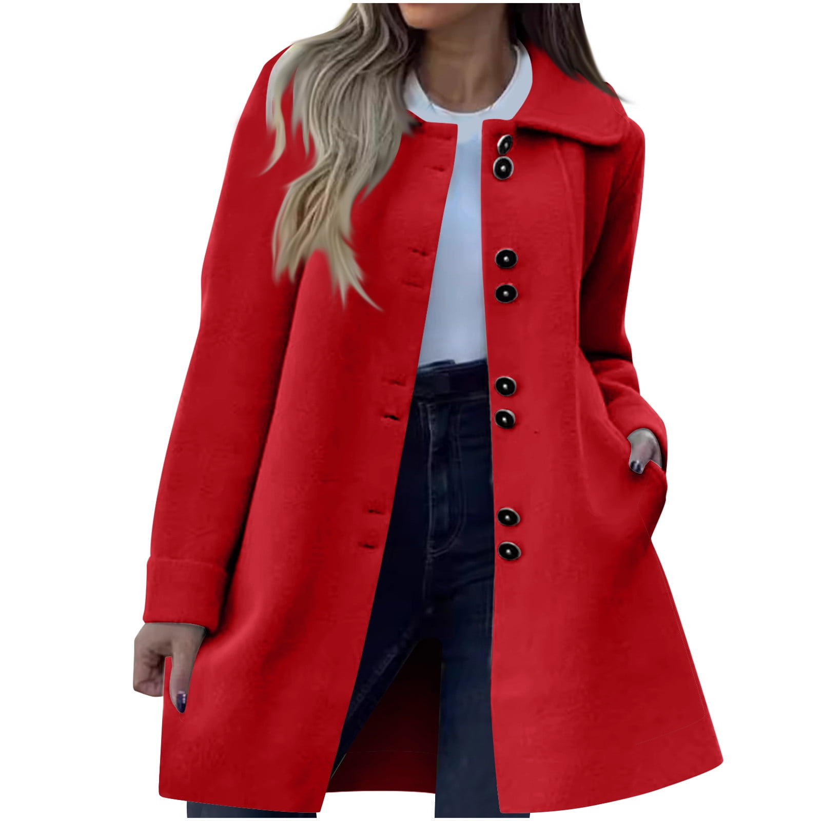GXIPO Womens Oversized Long Trench Coat Double Breasted
