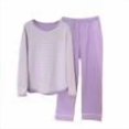 thumbnail image 1 of vdgthytj Womens Thermal Pajamas Casual Warm Striped Long Sleeve Tops and Pants 2 Piece Sets Sleepwear Pjs, 1 of 6
