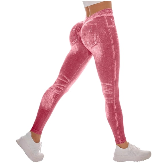 vdgthytj Workout Pants for Women Butt Lifting Elastic Waist Print Leggings Stretchy Yoga Gym Athletic Pants