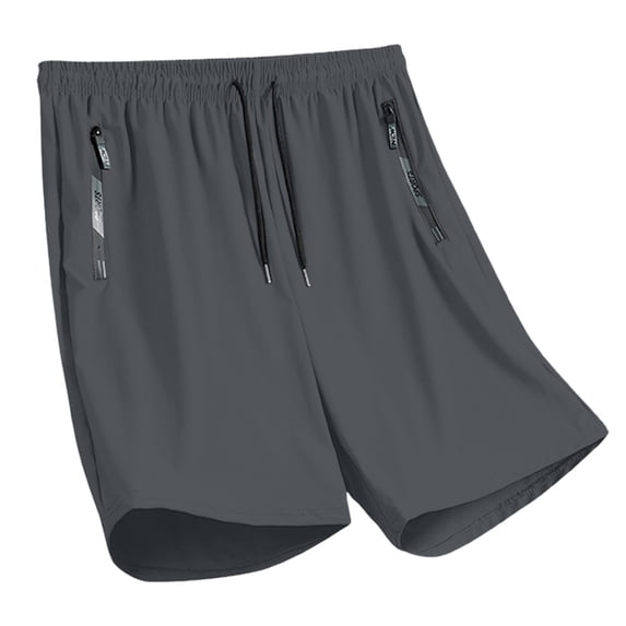 vdgthytj Workout Shorts for Men Lightweight Quick Dry Baggy Drawstring Elastic High Waist Gym Running Shorts with Zip Pockets
