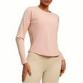 thumbnail image 1 of vdgthytj Workout Tops for Women Long Sleeve Casual Breathable Sports Top Gym Yoga Athletic Running Shirts, 1 of 9
