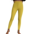 thumbnail image 1 of vdgthytj Yoga Pants Women Elastic High Waist Stretchy Leggings Seamless Solid Gym Running Athletic Pants(X-Large,Yellow), 1 of 2