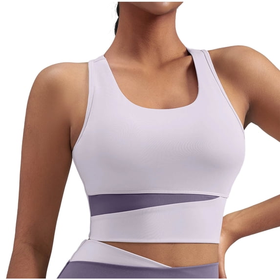 vdgthytj Yoga Tank Tops for Women Sleeveless Square Neck Crop Slim Fitted Color Blocking Summer Gym Workout Racerback Crop Tops