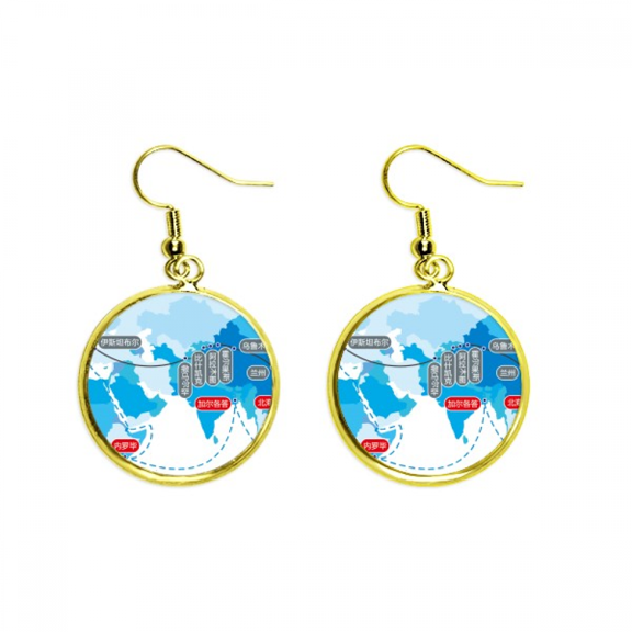 vector diagram journey silk road map earring dangle en drop earring jewelry woman