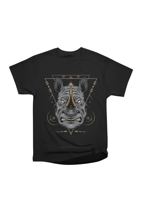 vector emblem with a rhinoceros T-Shirt Tee Gift For Him Merch For Her Apparel For Friend