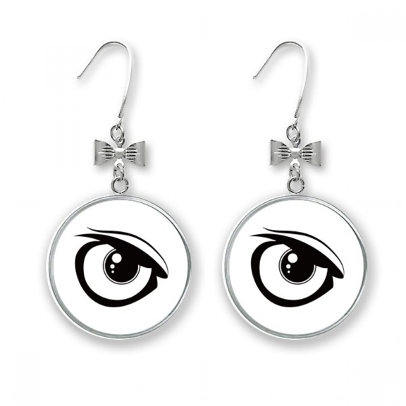vector eye decoration black pattern bow earrings drop stud pierced hook