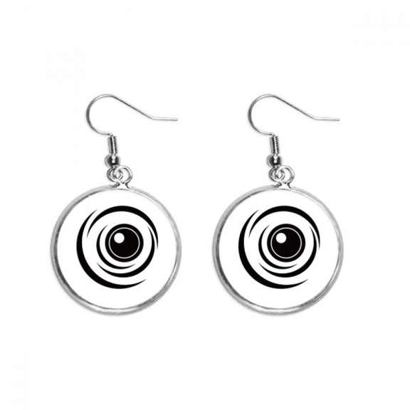 vector eye decoration pattern black earring dangle silver drop earring jewelry woman