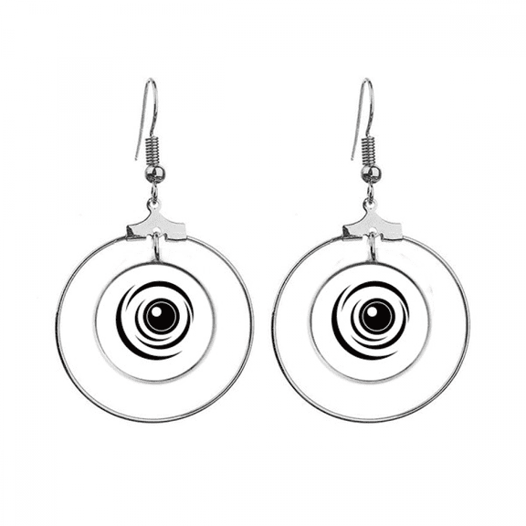 vector eye decoration pattern black earrings dangle hoop jewelry drop circle