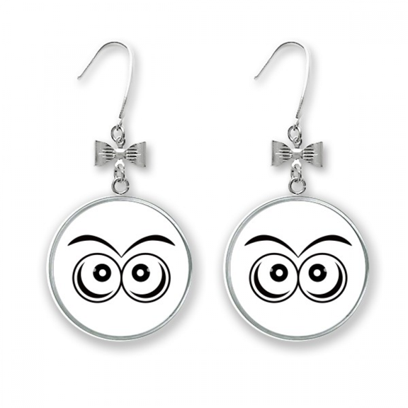 vector eye decoration pattern bow earrings drop stud pierced hook