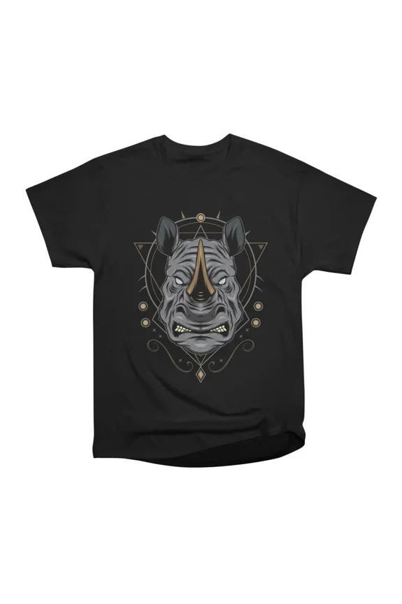 vector rhino illustration for apparel and merchandise design T-Shirt Tee Gift For Him Merc