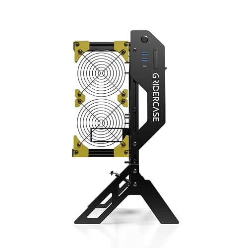 veddha Alpha V2.0 Premium Aluminum Open-Air PC Case, Retro-Industrial Design, Vertical GPU Mount, 360mm Water Cooling for Gaming & Content Creation