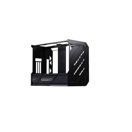 veddha Defender MATX 01 Open Air Gaming PC Case, Premium CNC Machined Aluminum Micro ATX Chassis, 360mm Water Cooling Support, Vertical GPU Mount for Gaming & Content Creation