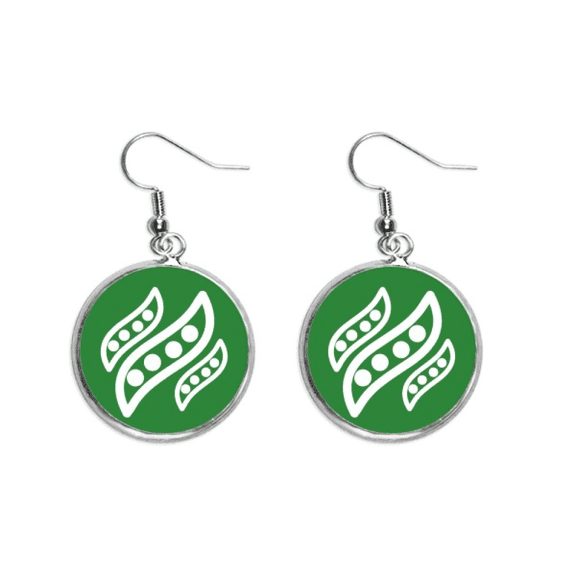 vegetable expression happy pea body ear dangle silver drop ear jewelry woman