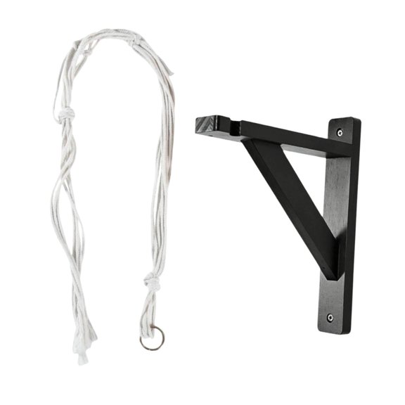 veloris Wood Shelf Bracket Vintage Triangle Shelf for Garden Planters Pendant Lights black