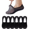 thumbnail image 1 of velthentic invisible breathable anti-slip socks, low-cut no show socks for women men, one size US 6-10, 6 pairs Black, 1 of 9
