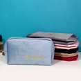 thumbnail image 1 of velvet cloth pouch letter embroidery portable cosmetics storage bag women makeup bag storage bag, 1 of 8