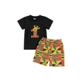 thumbnail image 1 of vera natura 2Pcs Baby Boy Birthday Outfits Short Sleeve Crown Print T-Shirt + Shorts Set Infant Clothes, 1 of 8