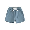 thumbnail image 1 of vera natura Baby Boys Shorts, Elastic Waist Solid Casual Short Summer Bottoms with Pockets for Daily, 1 of 8