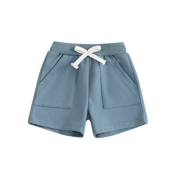 vera natura Baby Boys Shorts, Elastic Waist Solid Casual Short Summer Bottoms with Pockets for Daily