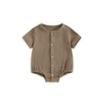 thumbnail image 1 of vera natura Baby Boys Summer Jumpsuit Casual Solid Color Button Short Sleeve Romper, 1 of 9