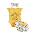vera natura Baby Girl 3 Piece Summer Set, Letter Print Fly Sleeve