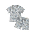 thumbnail image 1 of vera natura Baby Girl Summer Outfits Short Sleeve Floral/Bow/Fruit Print Tops + Shorts Set Toddler 2Pcs Clothes, 1 of 8