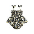 thumbnail image 1 of vera natura Baby Girls Rompers Dress Sunflower Print Sleeveless Bowknot Straps Layered Skirt Hem Toddler Clothes, 1 of 9