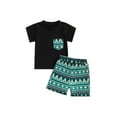 thumbnail image 1 of vera natura Kids Boys Shorts Set, Short Sleeve T-shirt with African Style Shorts Toddler Set Summer Outfit, 1 of 9