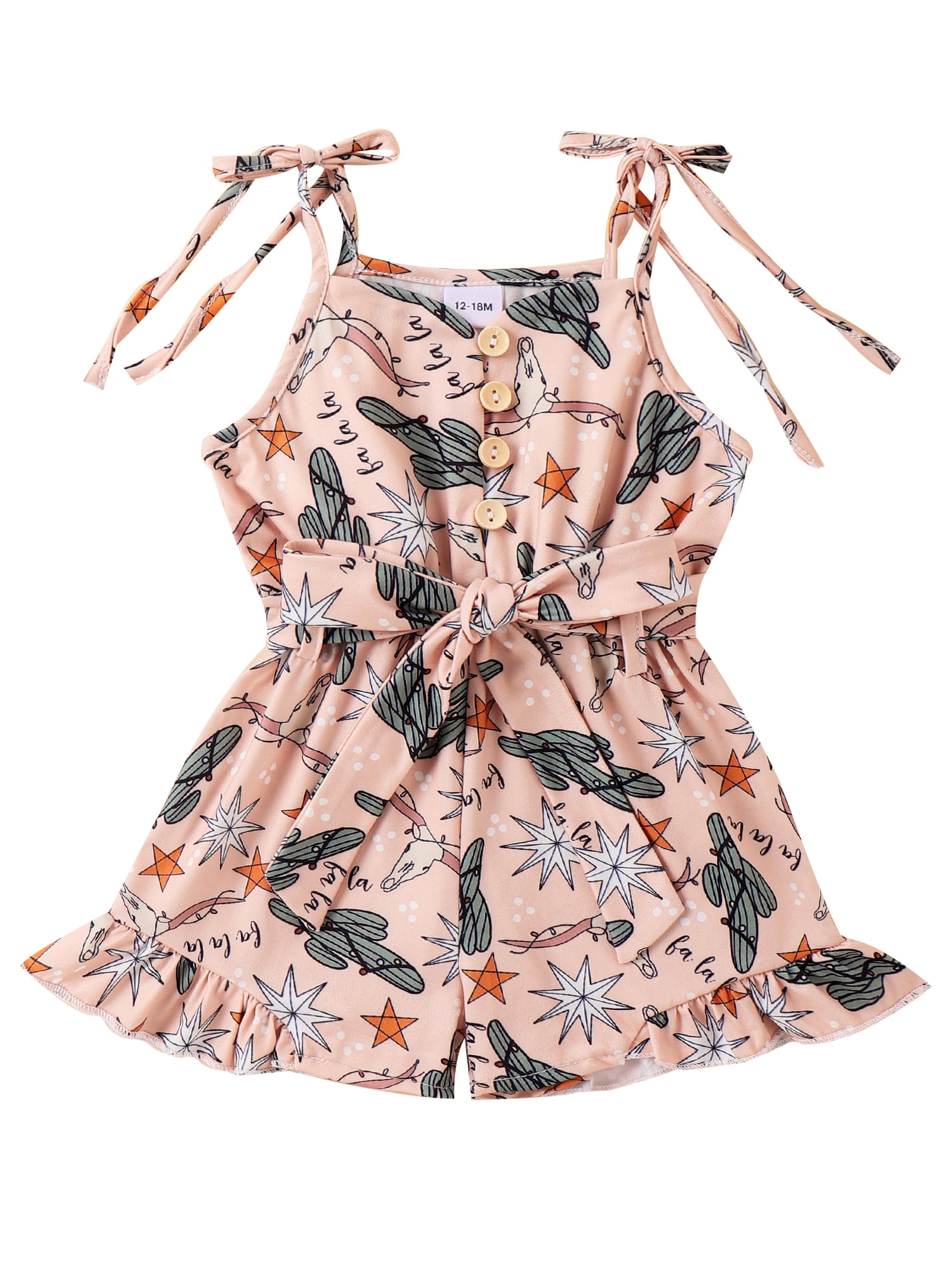 vera natura Little Girl Romper Casual Cow/Cactus/Butterfly Print ...