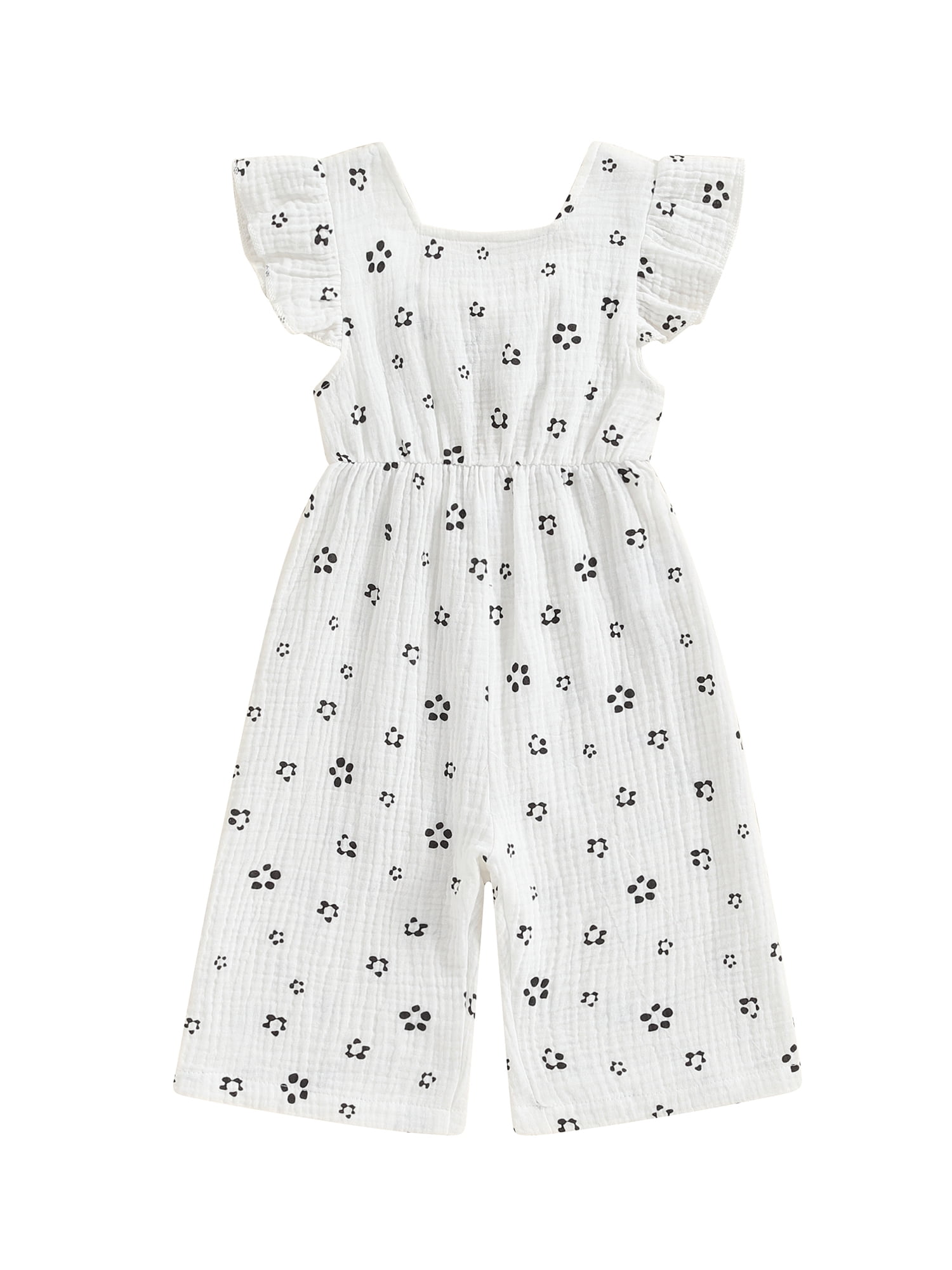 vera natura Little Girl Summer Romper Casual Floral Print Ruffle ...