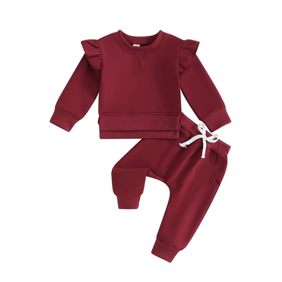 vera natura Toddler Girls Fall Outfits Pattern Side Slit Long Sleeve Sweatshirts Elastic Waist Pants 2Pcs Fall Clothes Set