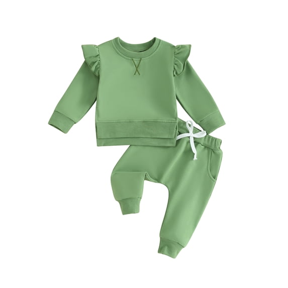 vera natura Toddler Girls Fall Outfits Pattern Side Slit Long Sleeve Sweatshirts Elastic Waist Pants 2Pcs Fall Clothes Set