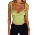thumbnail image 1 of vera natura Women Solid Color Camisoles V-Neck Sleeveless Tie-Up Backless Tank Tops Summer Vests Tops Streetwear, 1 of 8