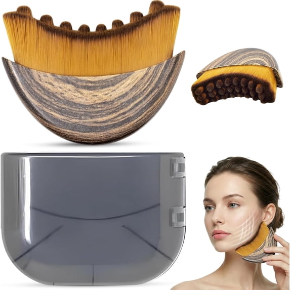 vergeaura Lymphatic Contour Face Brush, Lymphatic Drainage Brush, Double Chin Reducer Lymphatic Drainage Massager Anti-Puffiness Ergonomic Facial Cleansing Brush for Sculpting