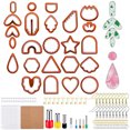 thumbnail image 1 of verlacod 142Pcs Polymer Clay Cutters Set with 24 Shapes Stainless Steel Clay Earring Cutters for Earring Making-Red, 1 of 11